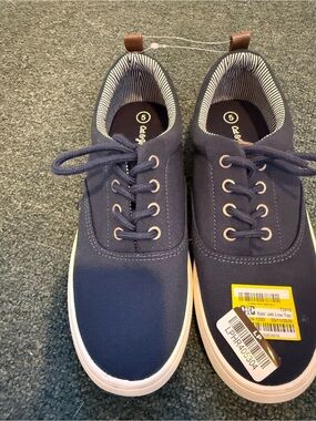 Navy Blue Canvas Kids Sneakers